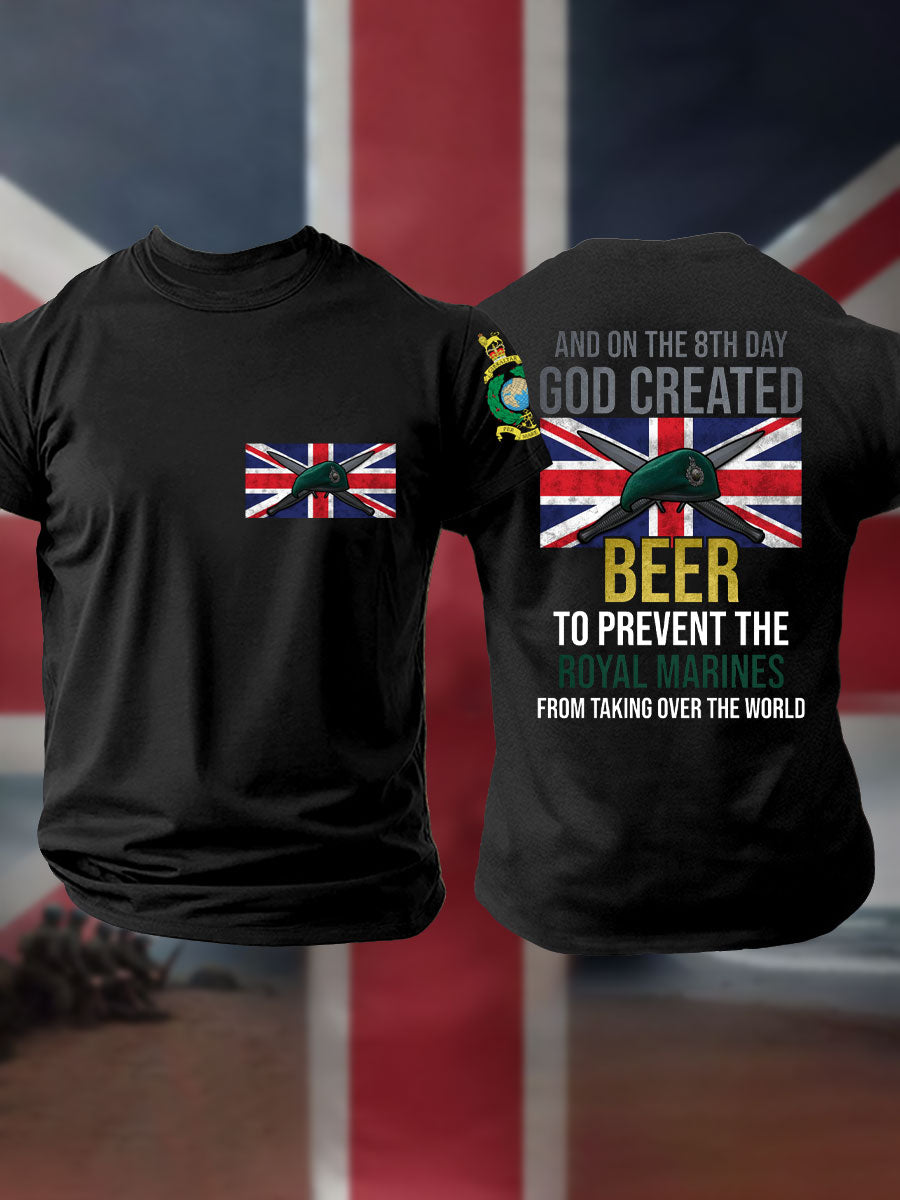 Men's Navy Veteran Marines Printed T-shirt