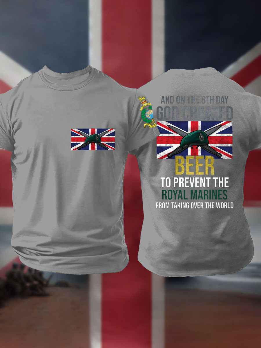 Men's Navy Veteran Marines Printed T-shirt