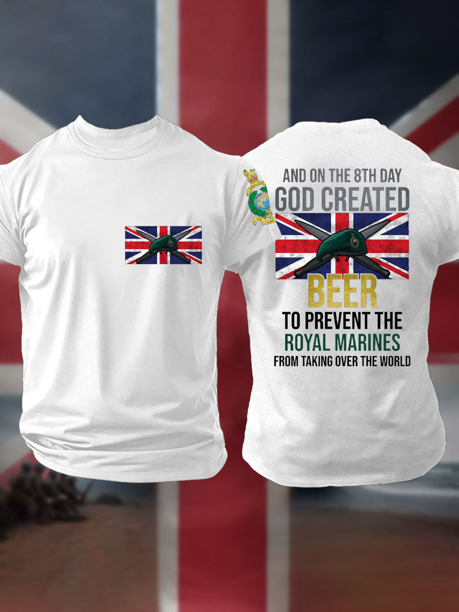 Men's Navy Veteran Marines Printed T-shirt