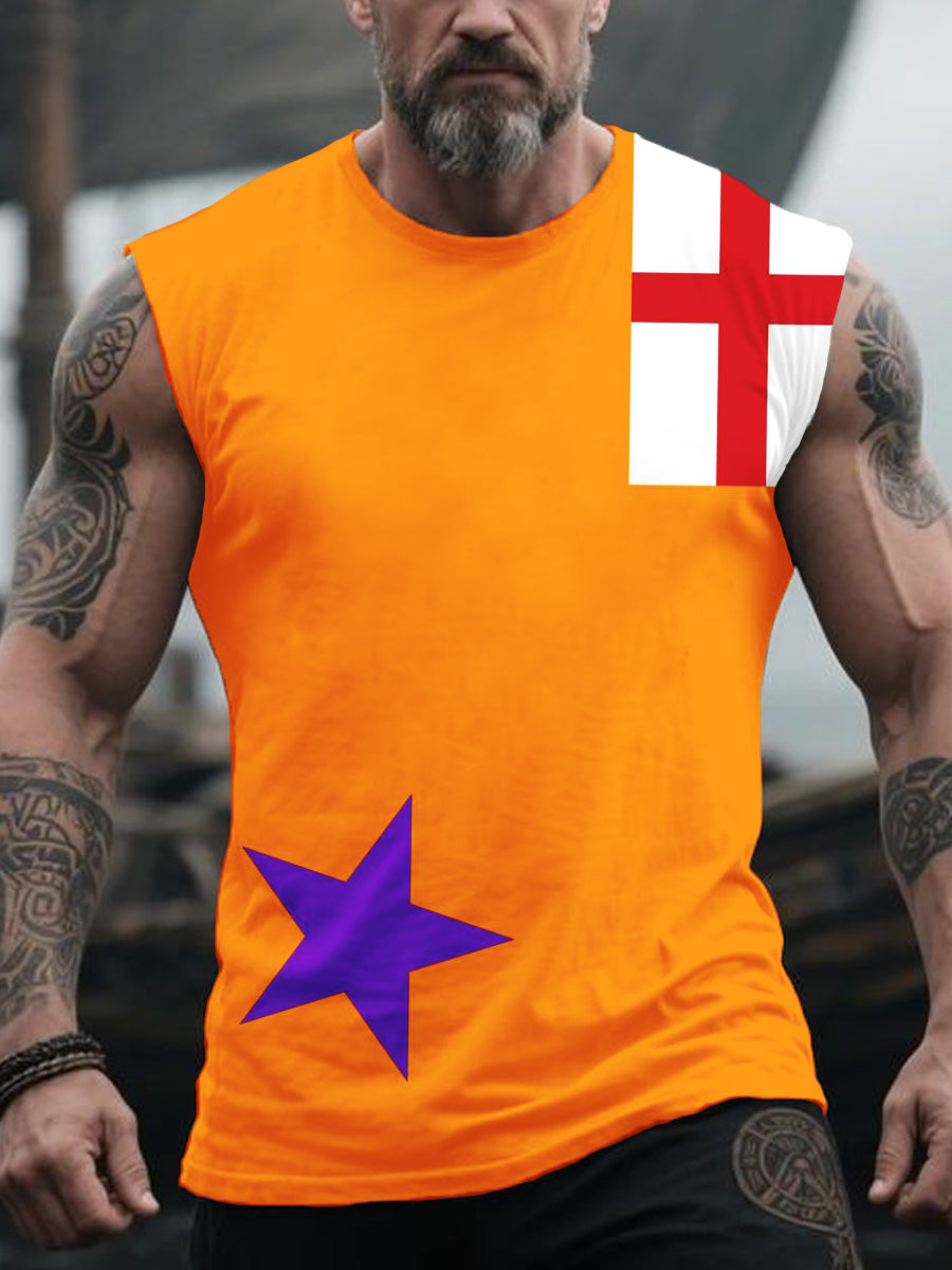 Men's Orange Day Casual Vests