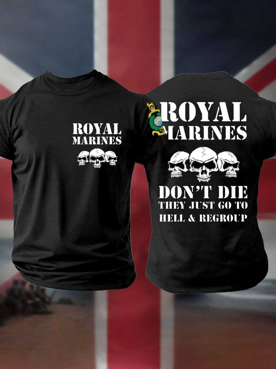 Men's Navy Veteran Marines Printed T-shirt