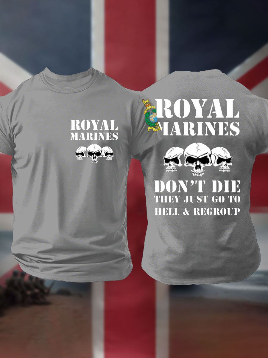 Men's Navy Veteran Marines Printed T-shirt