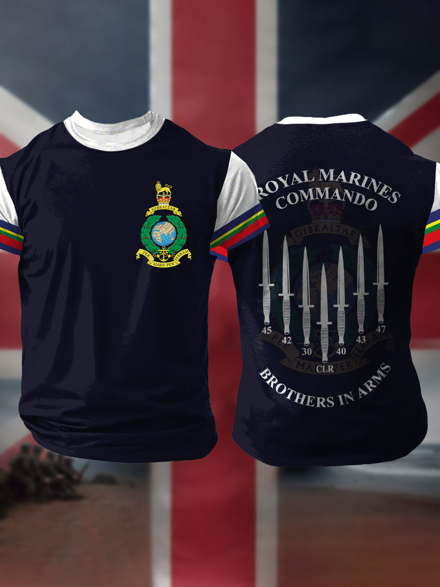 Men's Navy Veteran Marines Commando Printed T-shirt