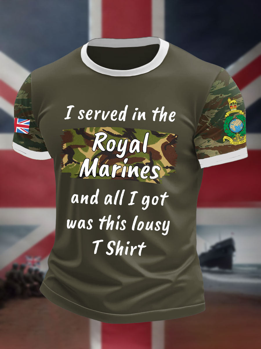 Men's Navy Veteran Marines Printed T-shirt
