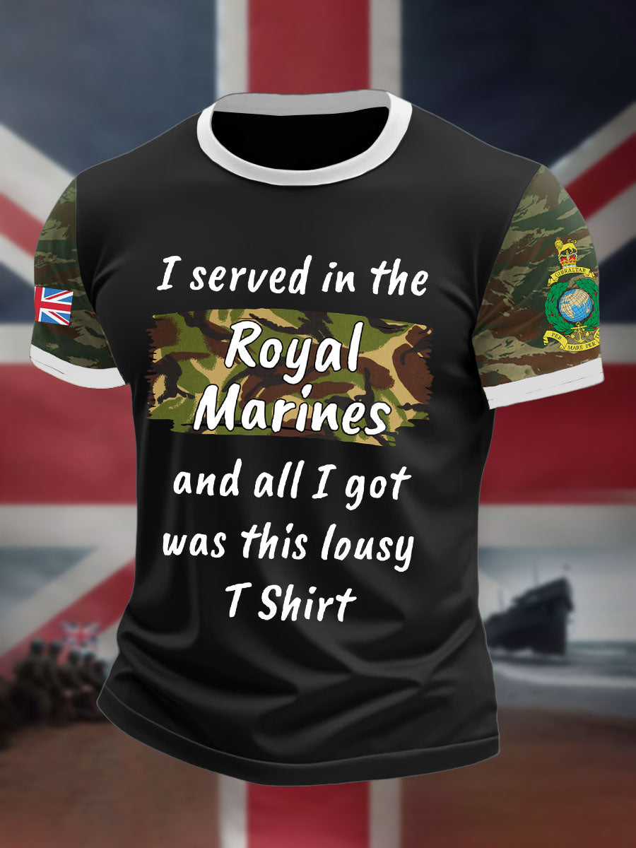 Men's Navy Veteran Marines Printed T-shirt