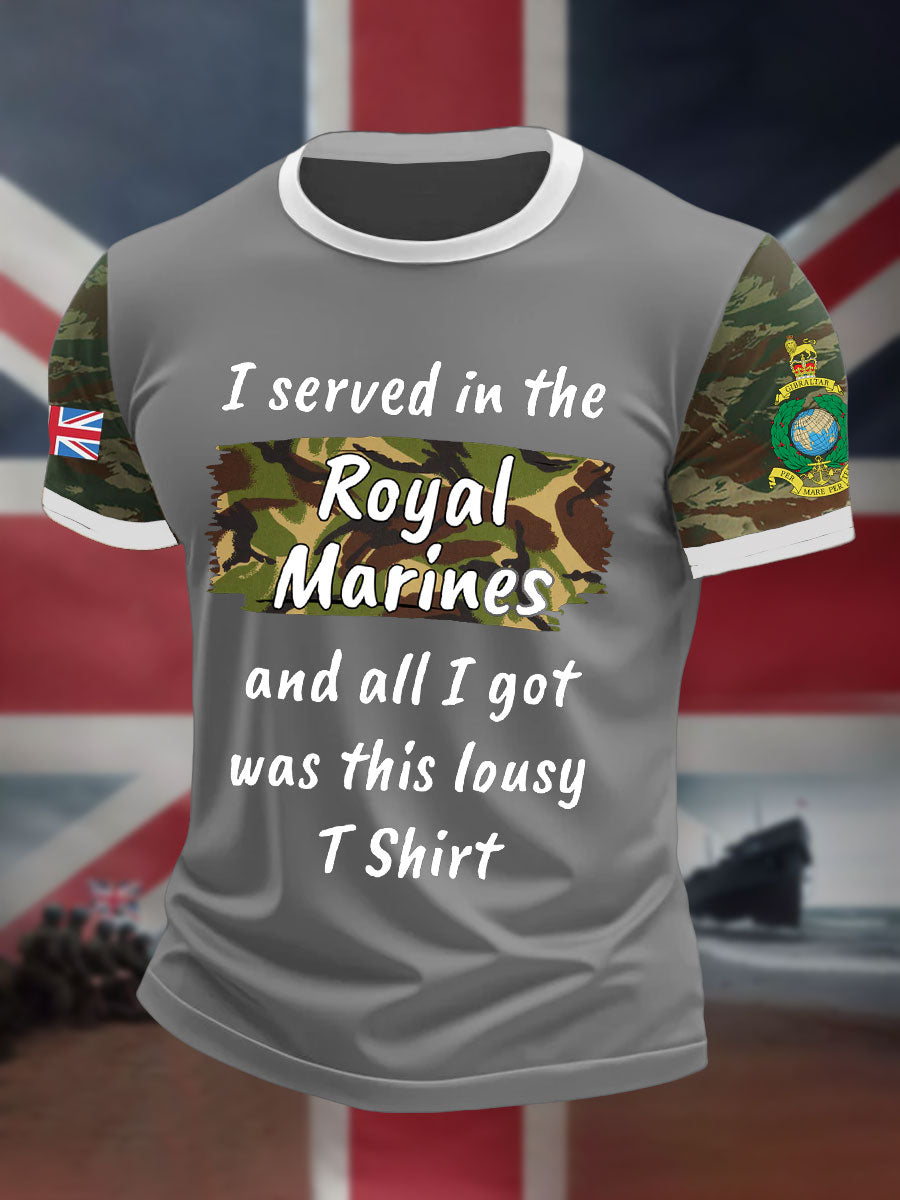 Men's Navy Veteran Marines Printed T-shirt