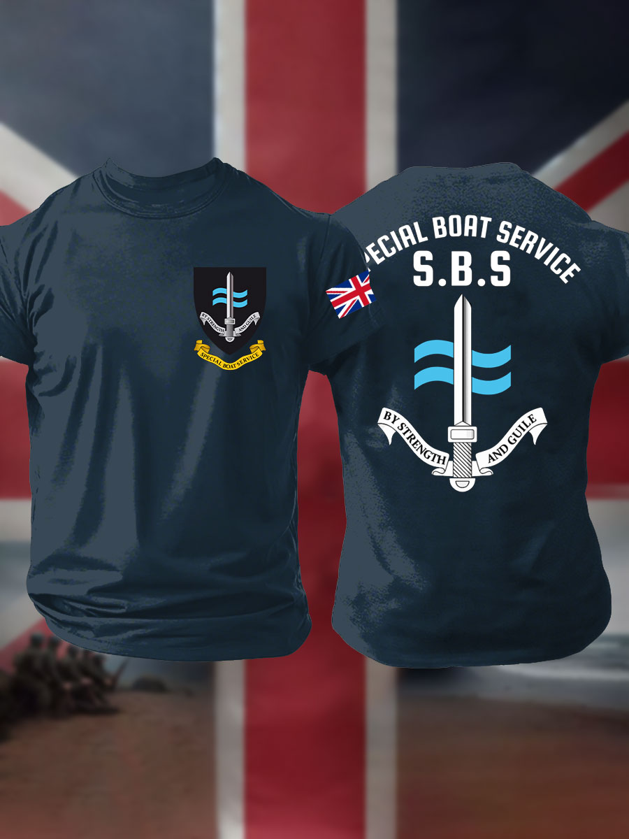 Men's SBS Special Boat Service Navy Veteran Printed T-shirt