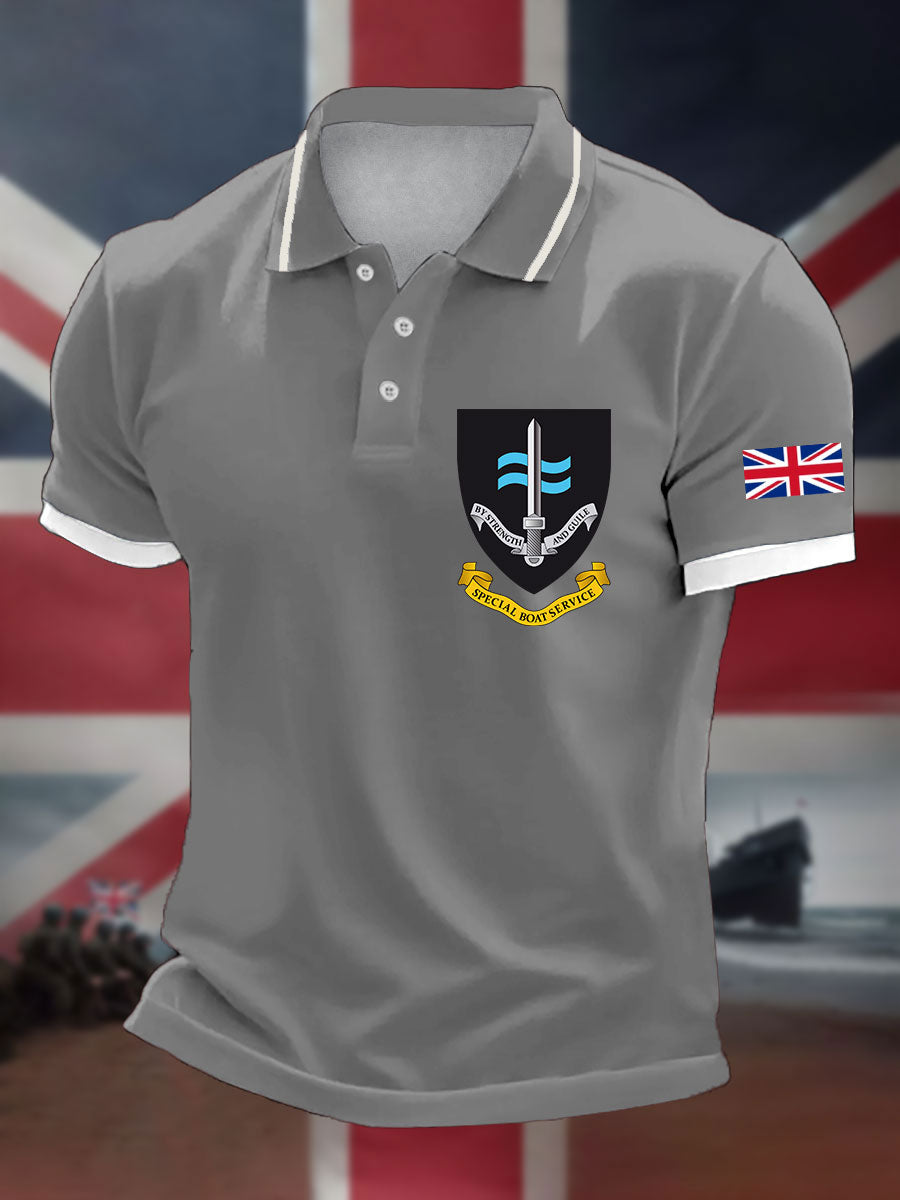Men's SBS Special Boat Service Navy Veteran Printed Casual Tops