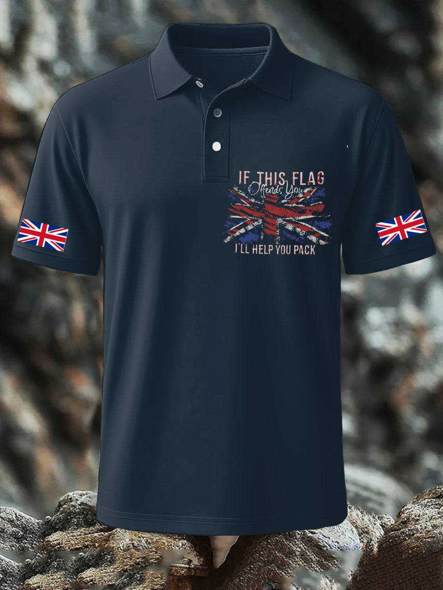 Men's UK Flag Pride Patriotic Printed Casual Tops