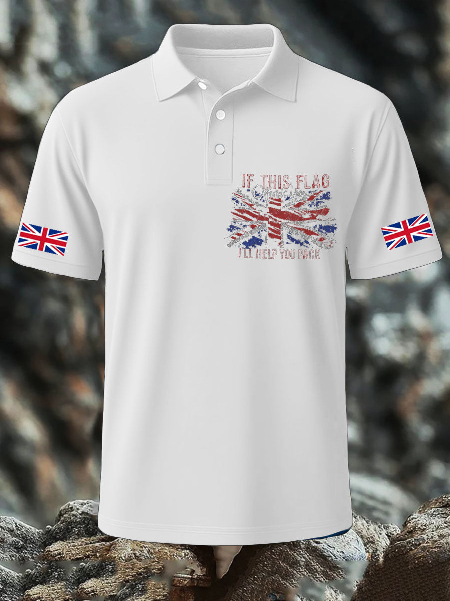 Men's UK Flag Pride Patriotic Printed Casual Tops