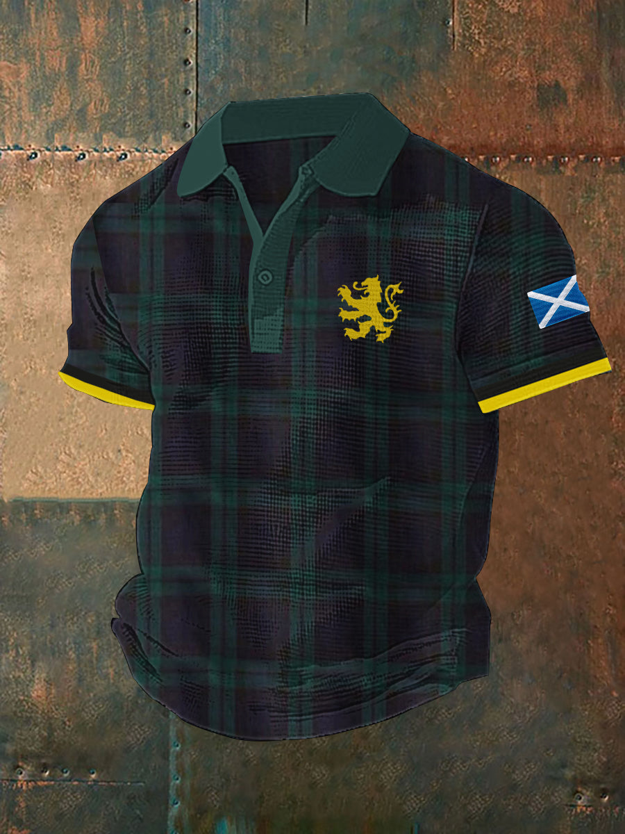 Men's Scotland Flag Printed Short Sleeve Top