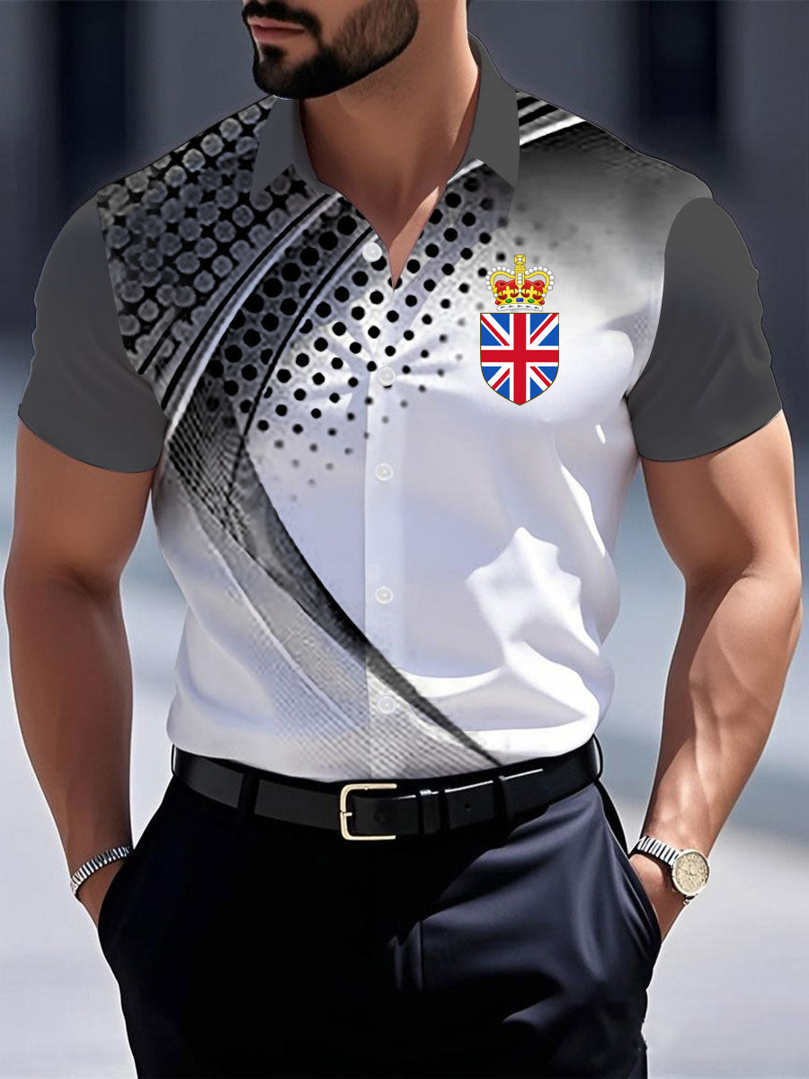 Men's Vintage England Crown Casual Shirt