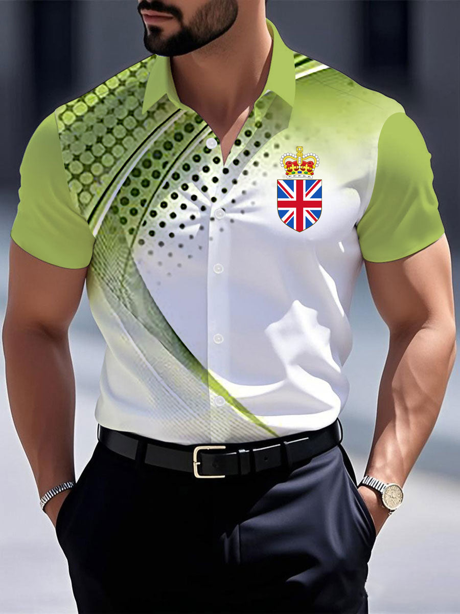 Men's Vintage England Crown Casual Shirt