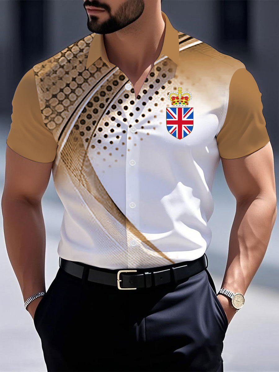 Men's Vintage England Crown Casual Shirt