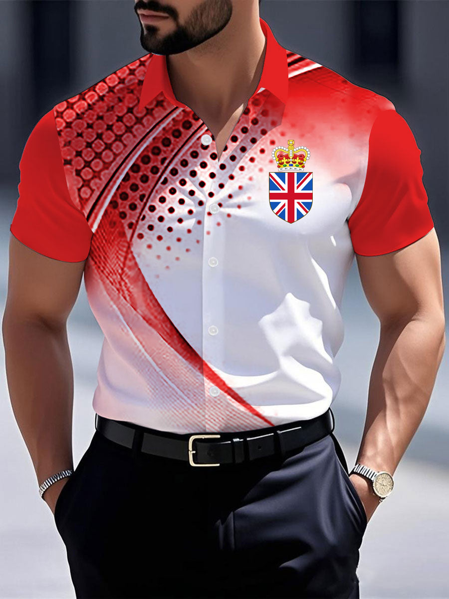 Men's Vintage England Crown Casual Shirt