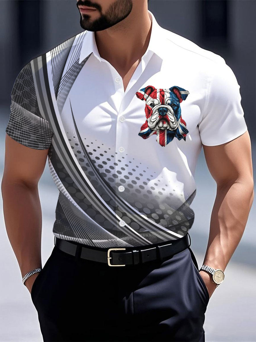 Men's Vintage England Flag Casual Shirt