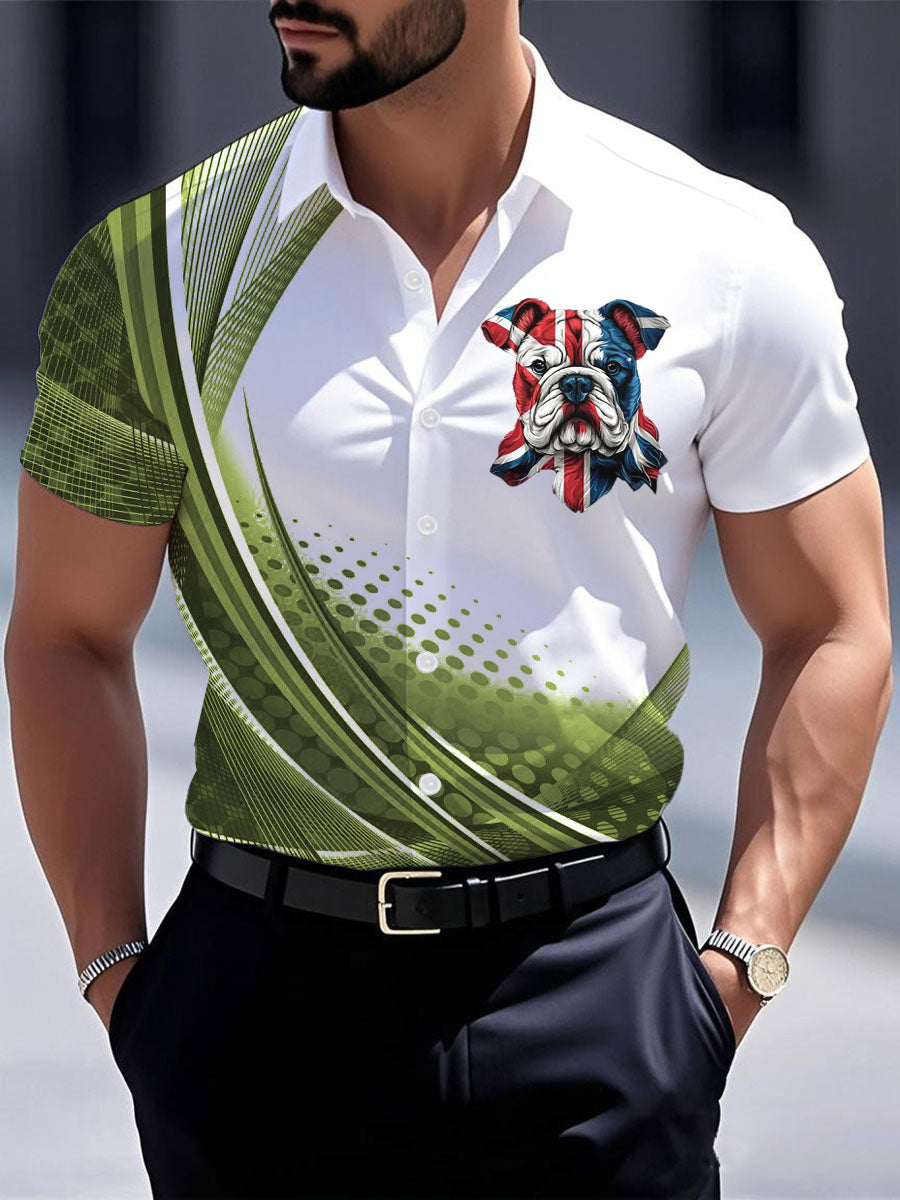 Men's Vintage England Flag Casual Shirt