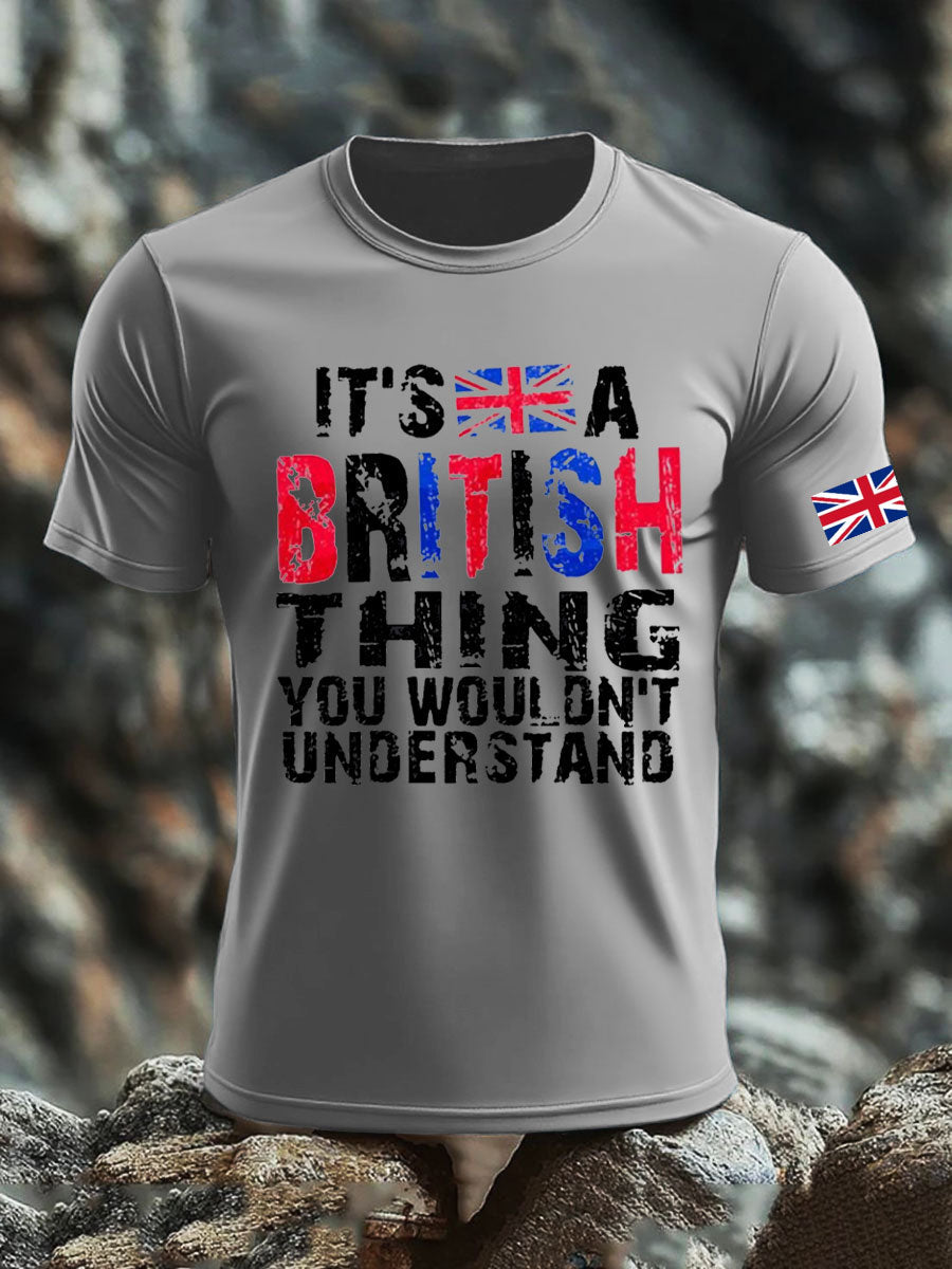 Men's UK Flag Pride Patriotic Printed T-shirt