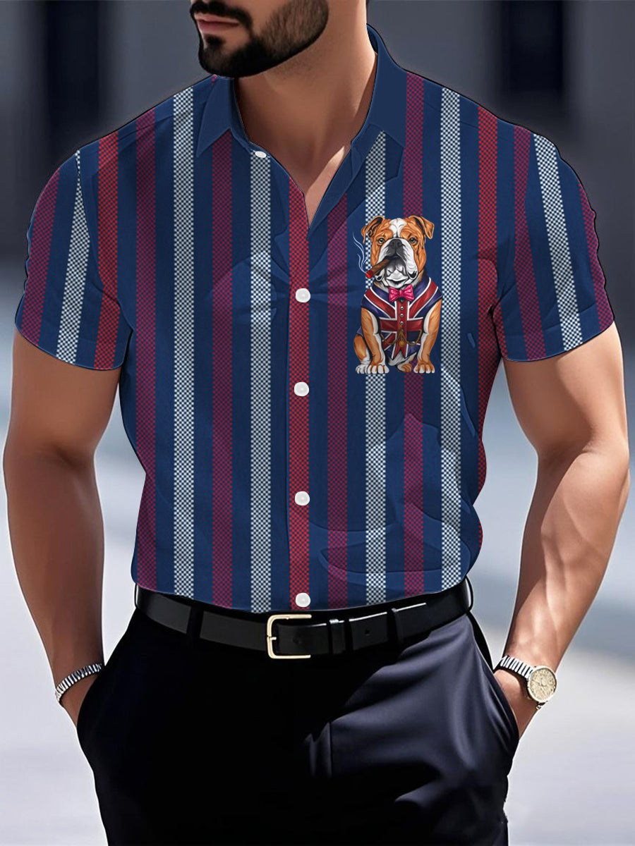 Men's Vintage UK Dog Casual Shirt