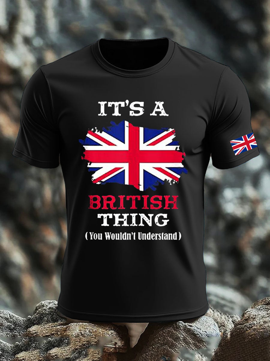 Men's UK Flag Pride Patriotic Printed T-shirt