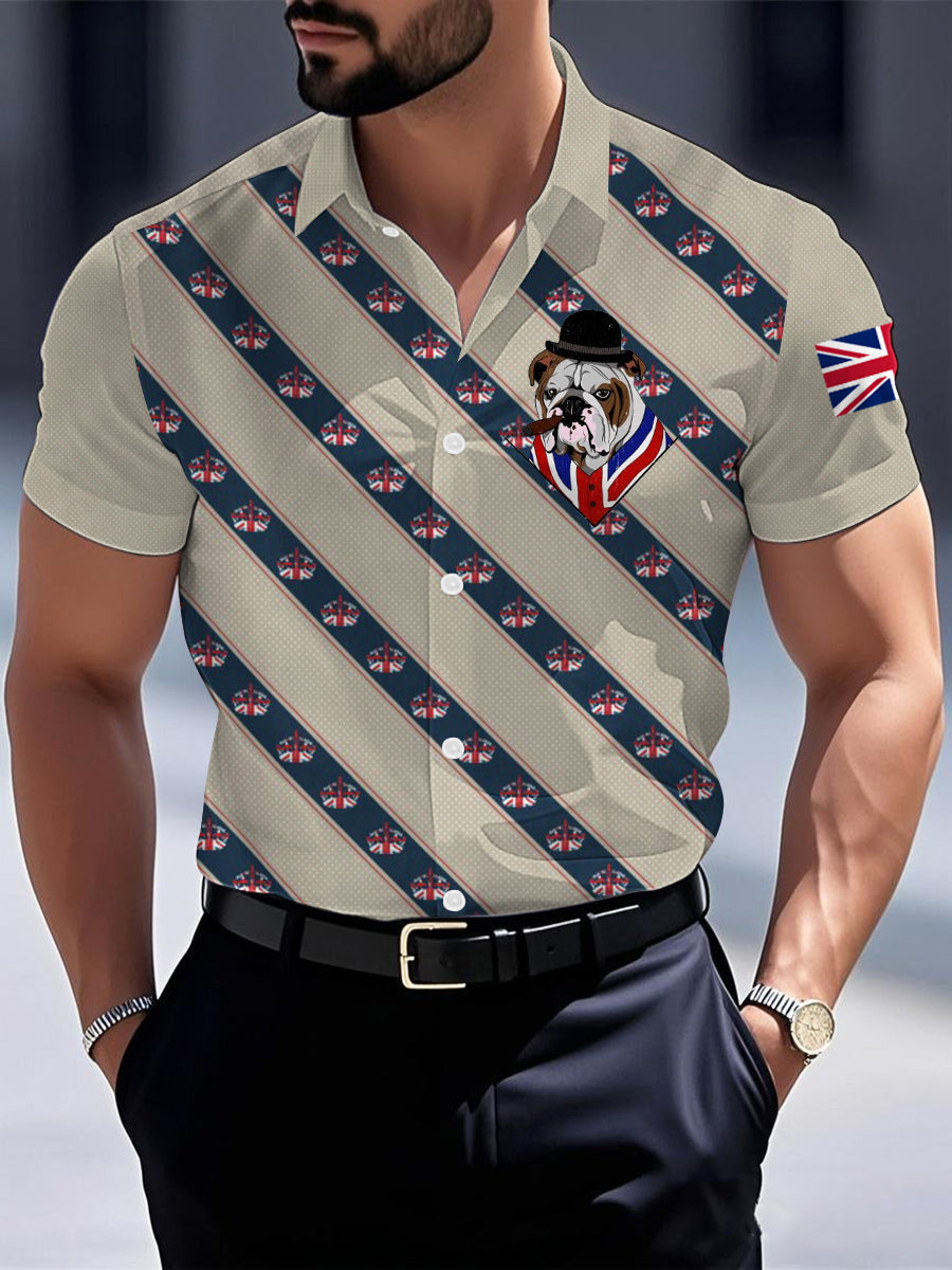 Men's Vintage UK Dog Casual Shirt