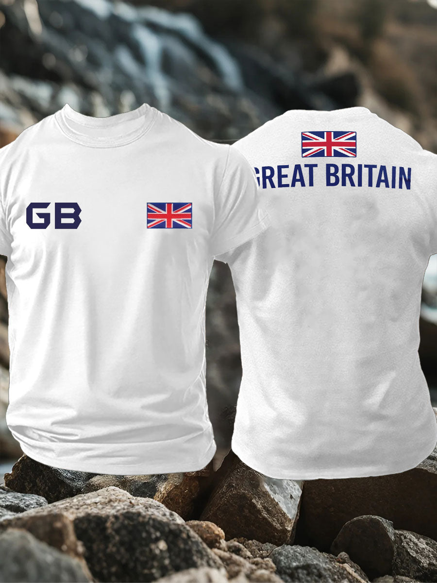 Men's UK Flag Pride Patriotic Printed T-shirt