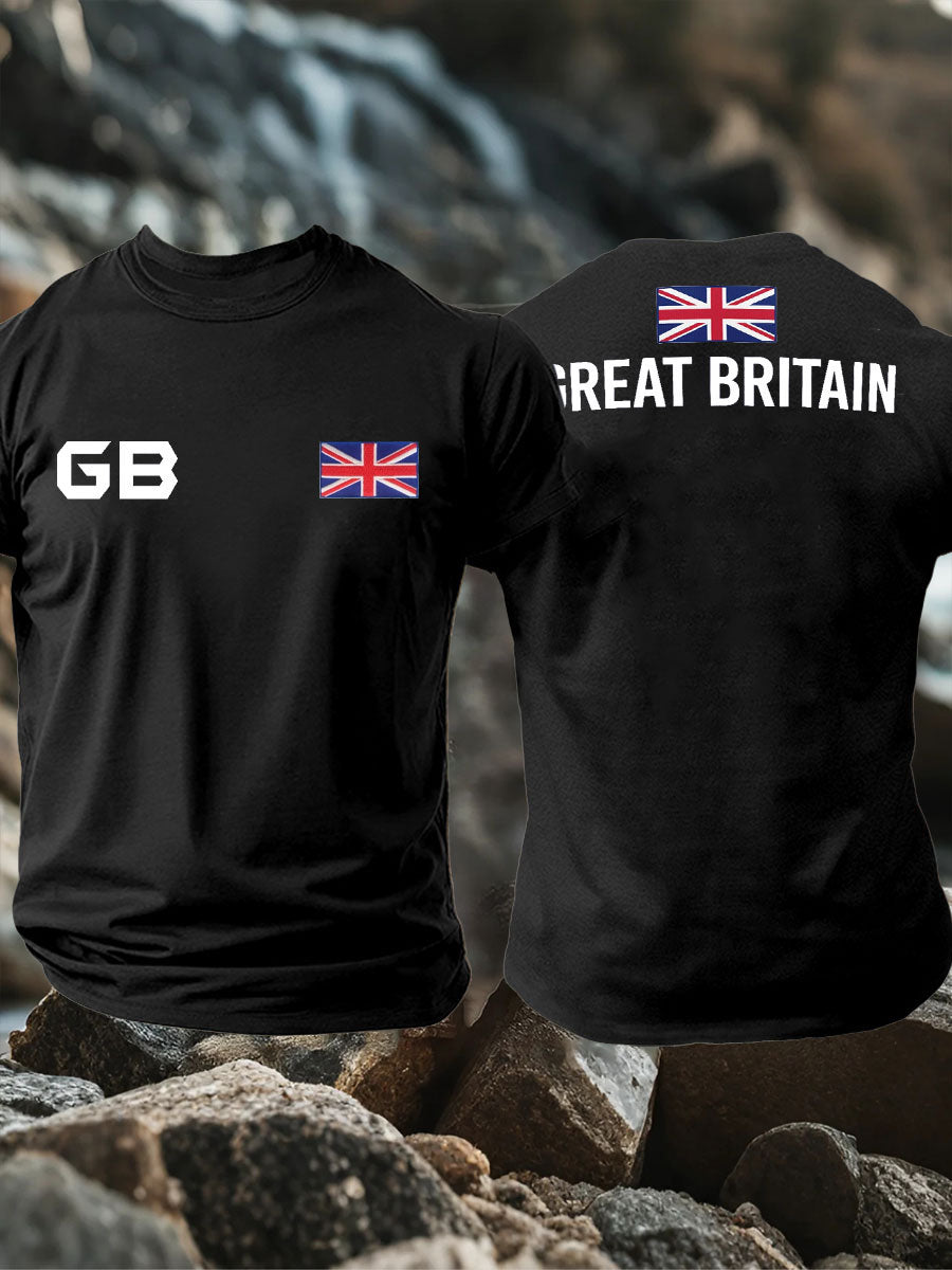 Men's UK Flag Pride Patriotic Printed T-shirt