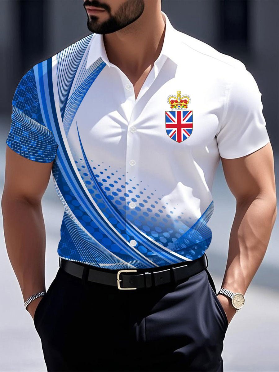 Men's Vintage England Crown Casual Shirt