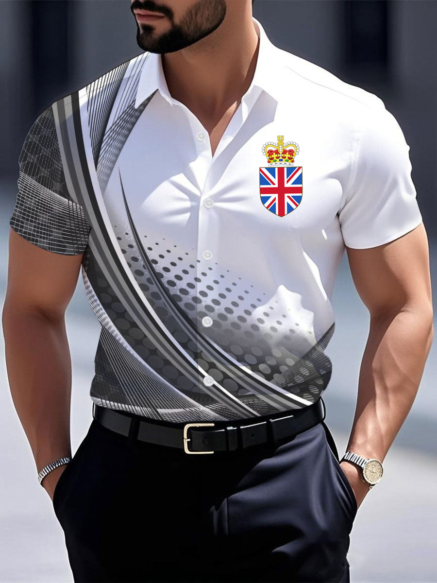 Men's Vintage England Crown Casual Shirt