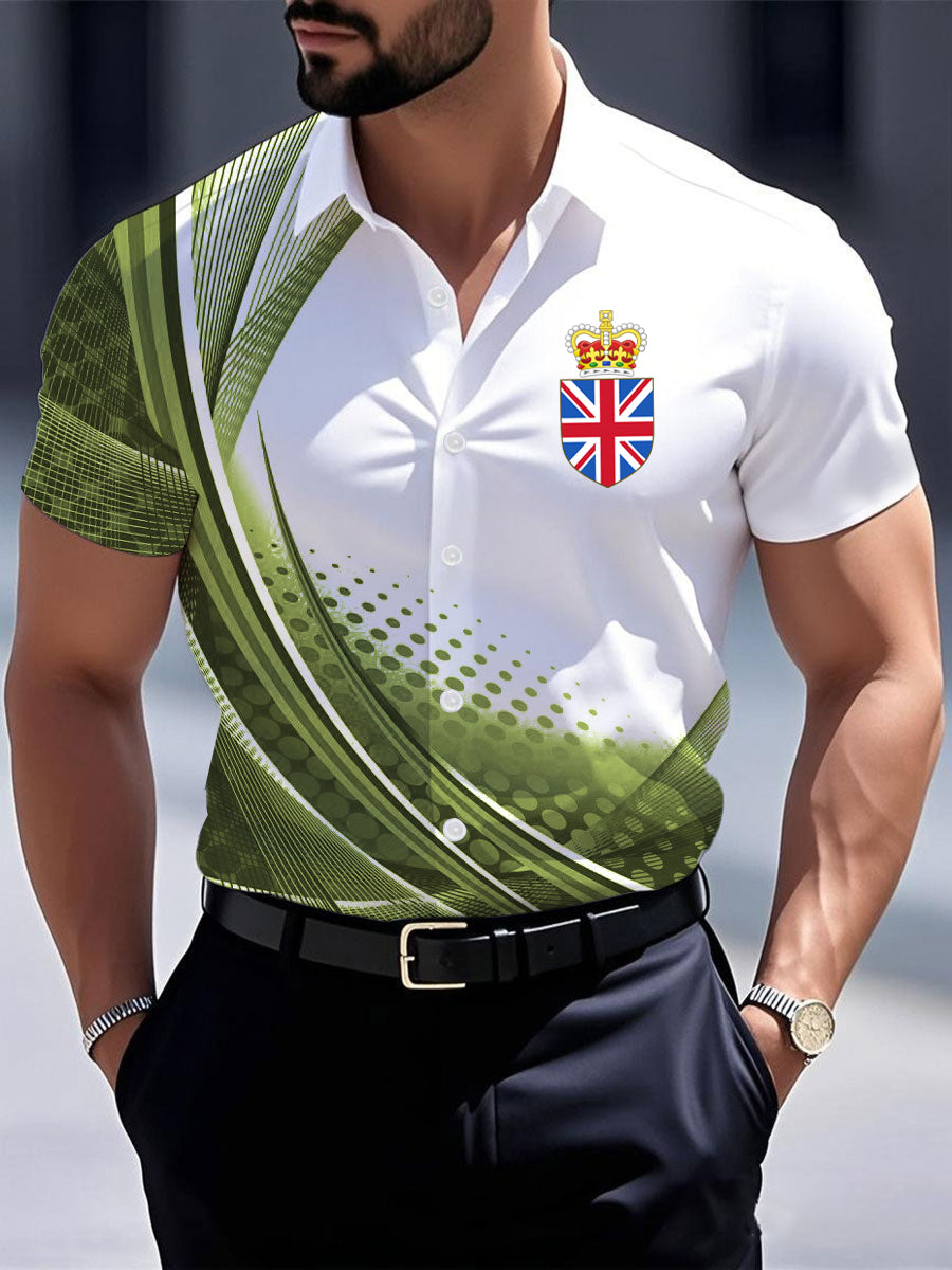 Men's Vintage England Crown Casual Shirt