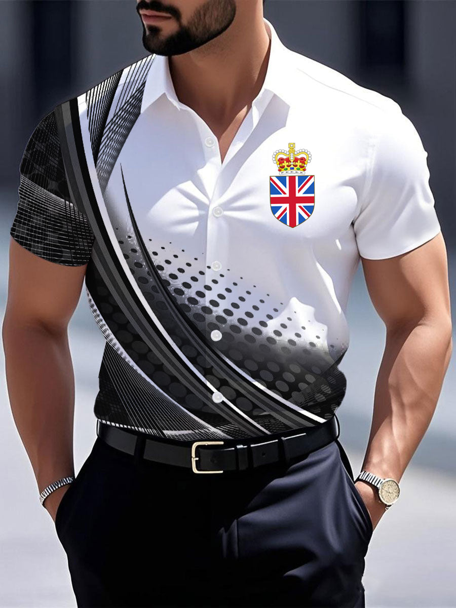 Men's Vintage England Crown Casual Shirt