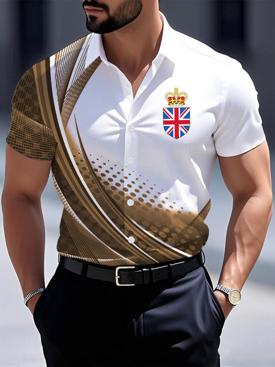 Men's Vintage England Crown Casual Shirt