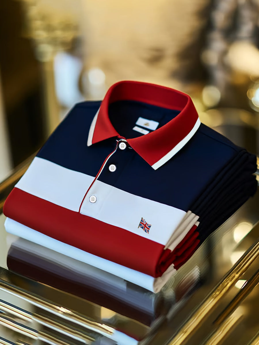 Men's UK Flag Colorblock Stripes Print Casual Top