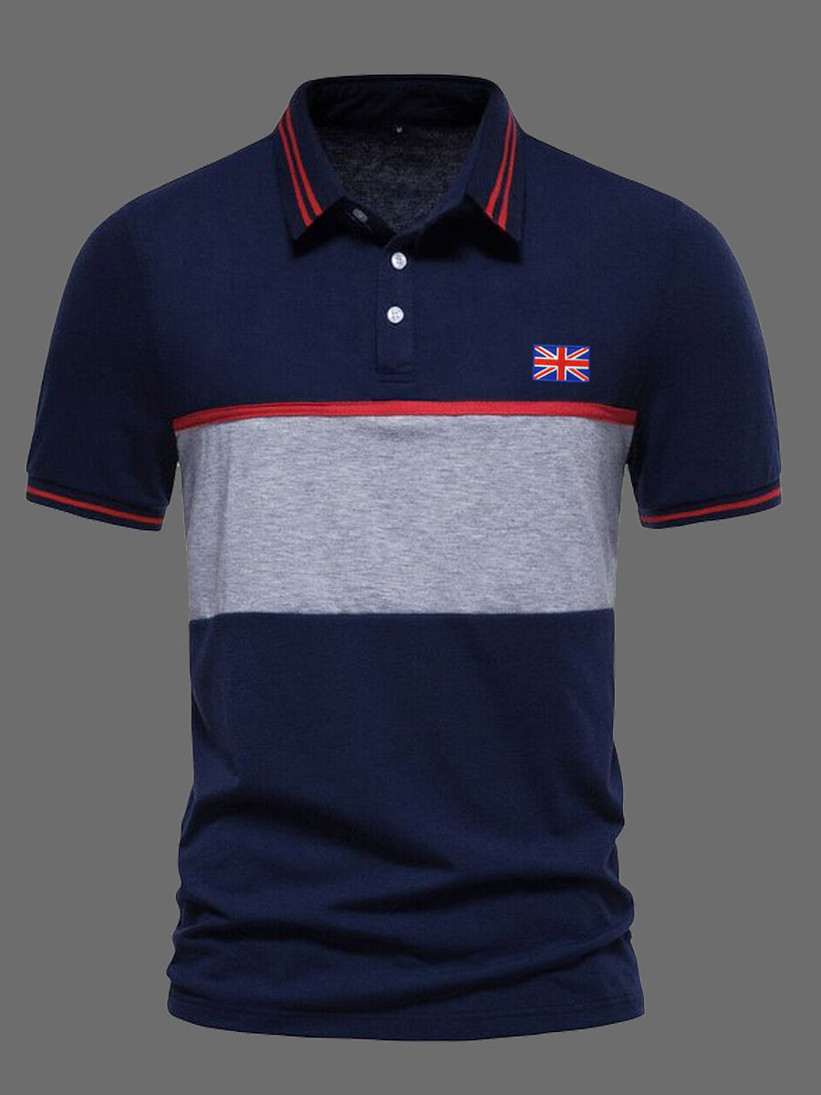 Men's UK Flag Colorblock Print Casual Top