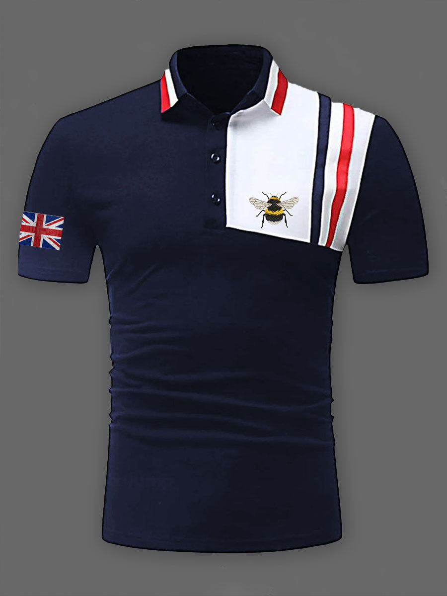 Men's UK Flag Stripes Print Casual Short Sleeve Top