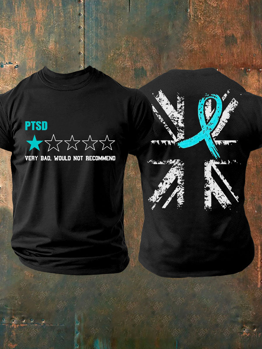Men's PTSD Awareness Veteran Printed T-shirt
