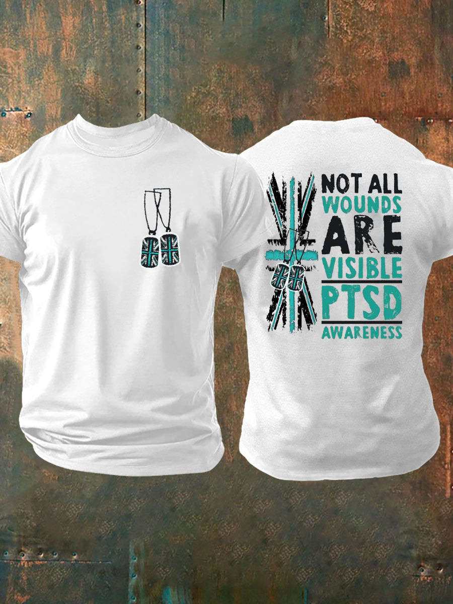 Men's UK PTSD Awareness Veteran Printed T-shirt