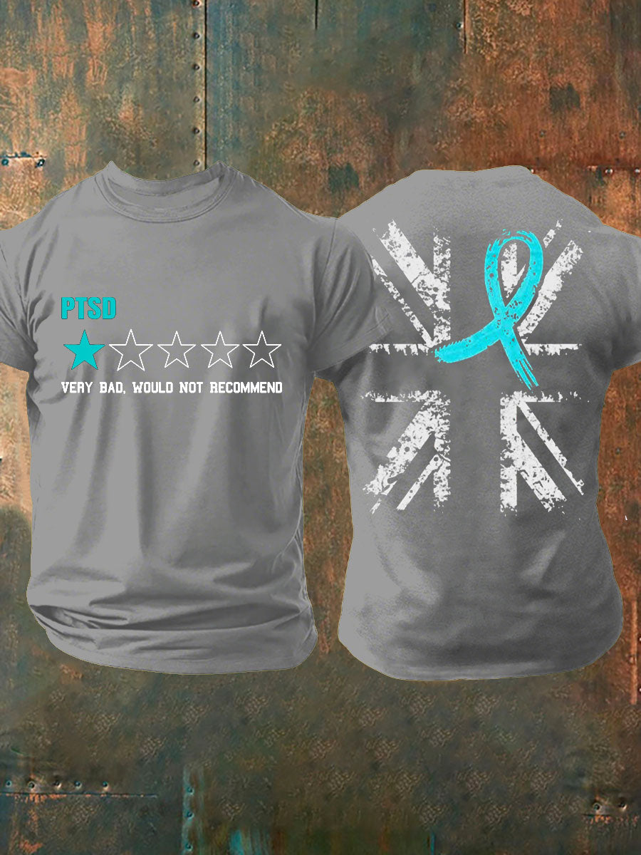 Men's PTSD Awareness Veteran Printed T-shirt