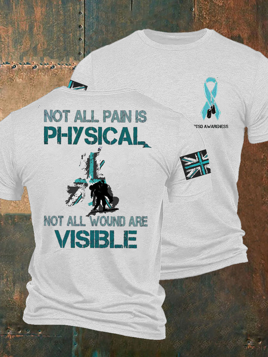 Men's PTSD Awareness Veteran Printed T-shirt