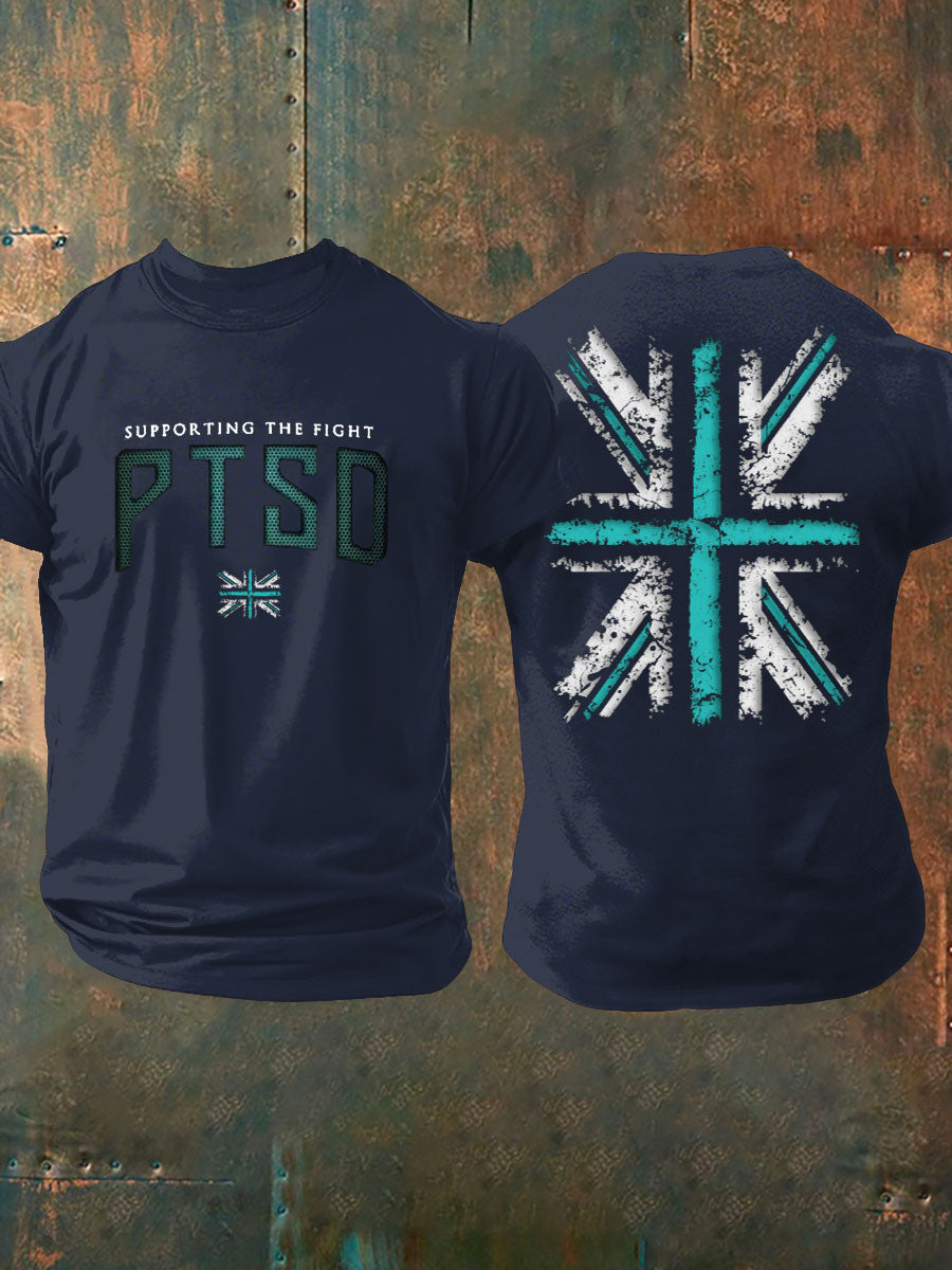 Men's UK PTSD Awareness Veteran Printed T-shirt