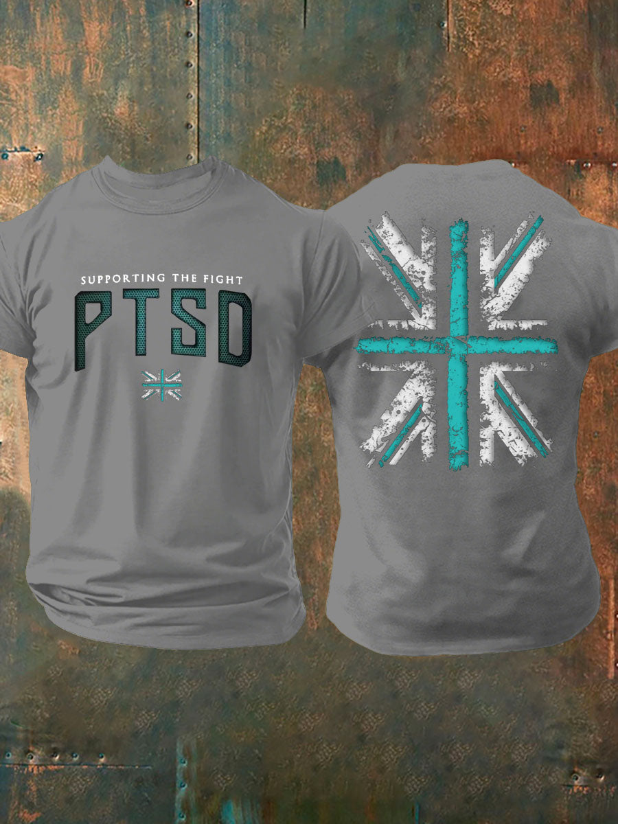 Men's UK PTSD Awareness Veteran Printed T-shirt
