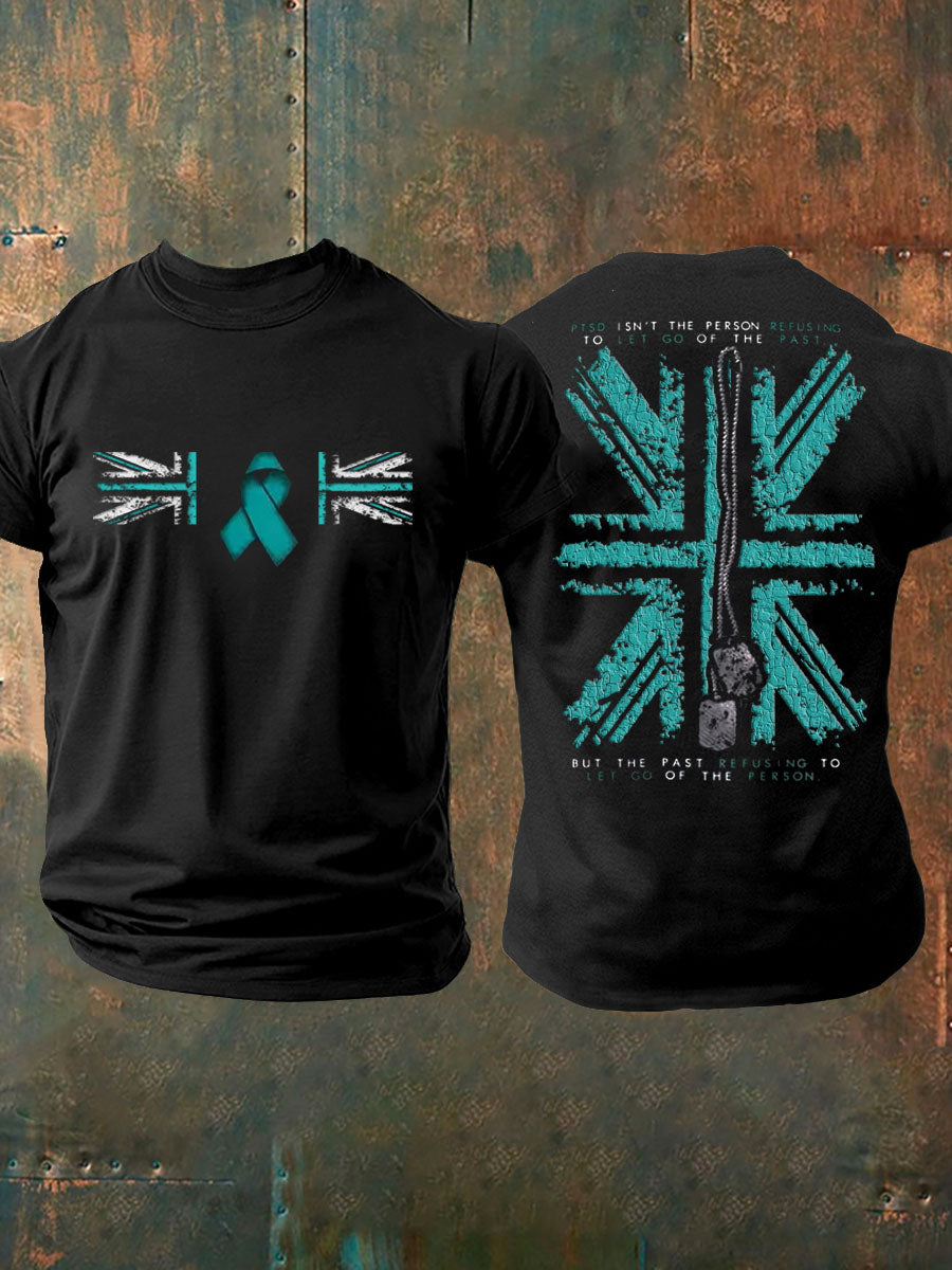 Men's PTSD Awareness Veteran Printed T-shirt