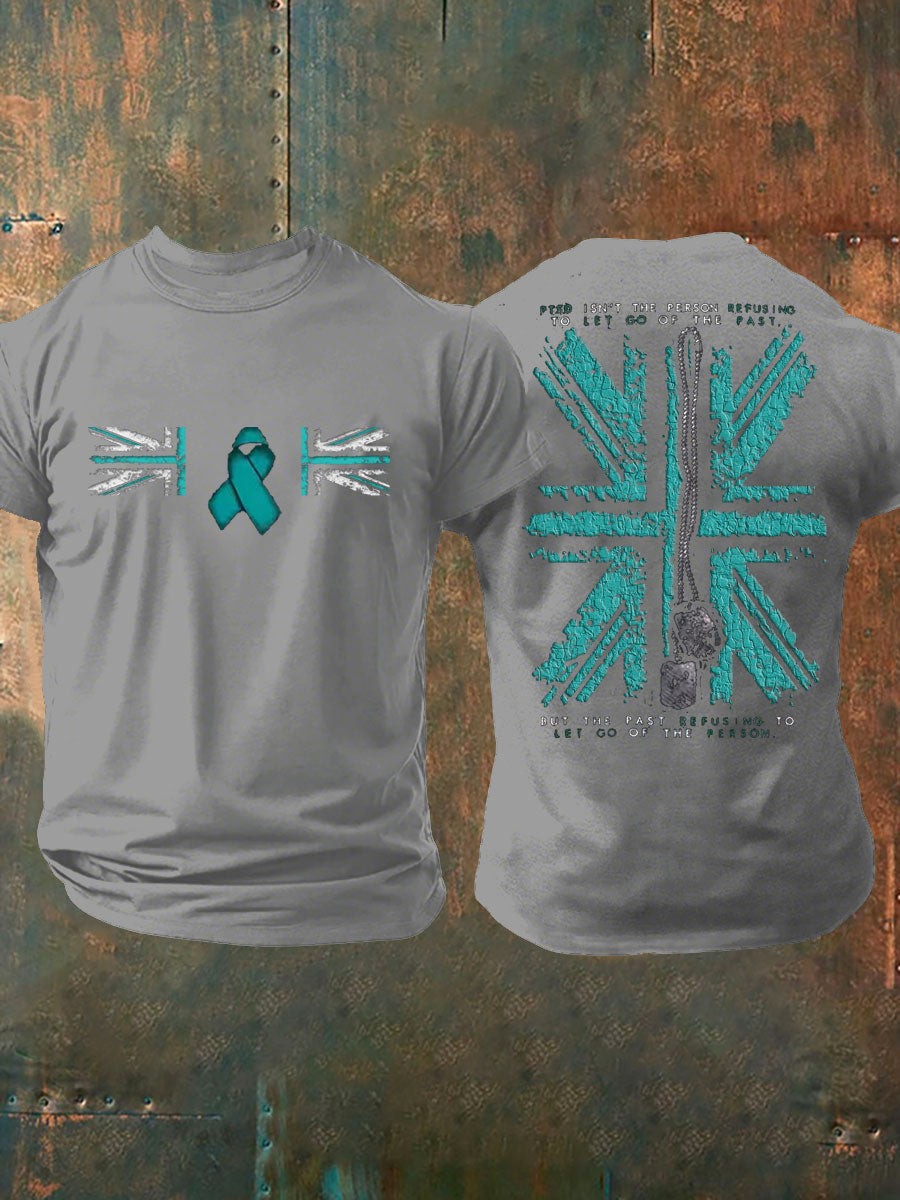 Men's PTSD Awareness Veteran Printed T-shirt