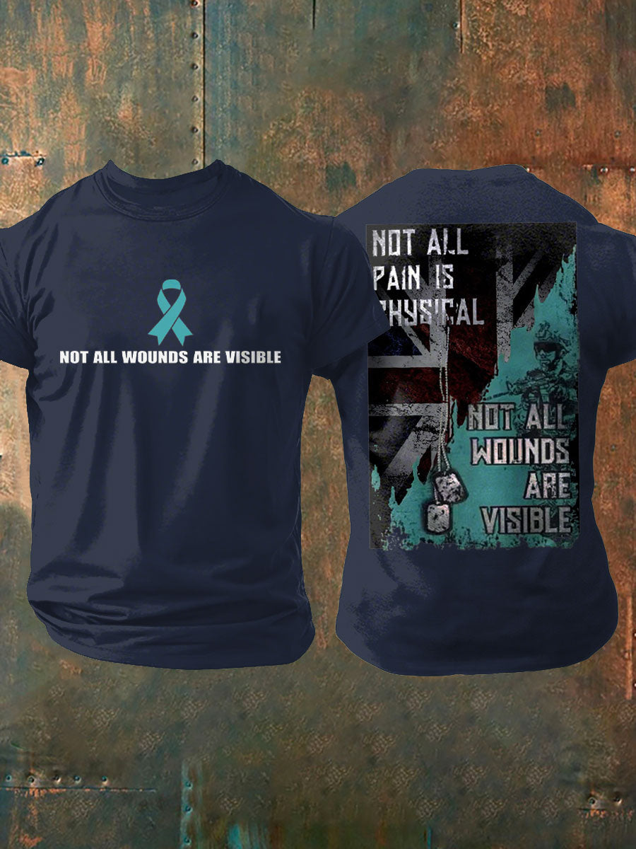 Men's PTSD Awareness Veteran Printed T-shirt