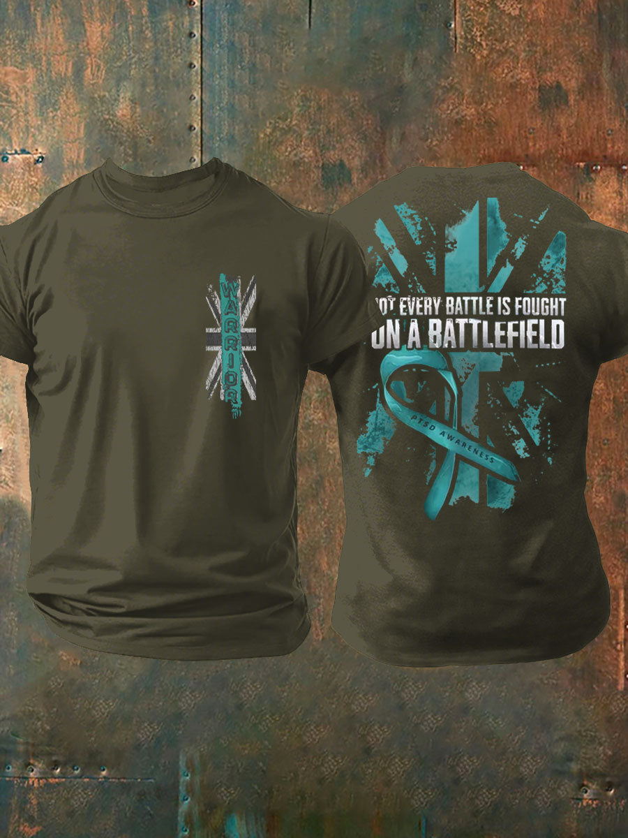 Men's PTSD Awareness Veteran Printed T-shirt