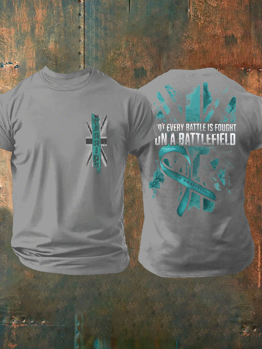 Men's PTSD Awareness Veteran Printed T-shirt