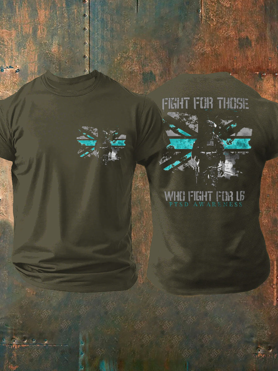 Men's PTSD Awareness Veteran Printed T-shirt