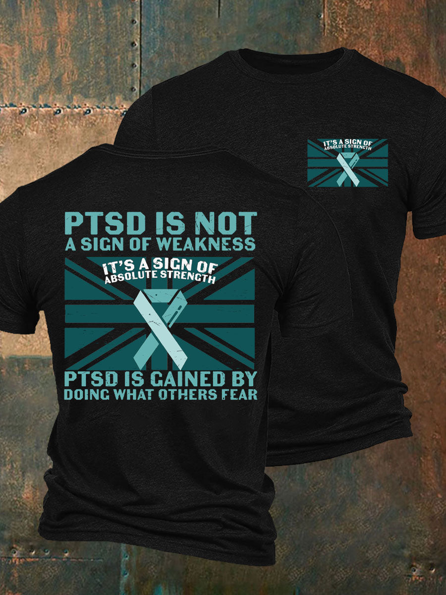 Men's PTSD Awareness Veteran Printed T-shirt