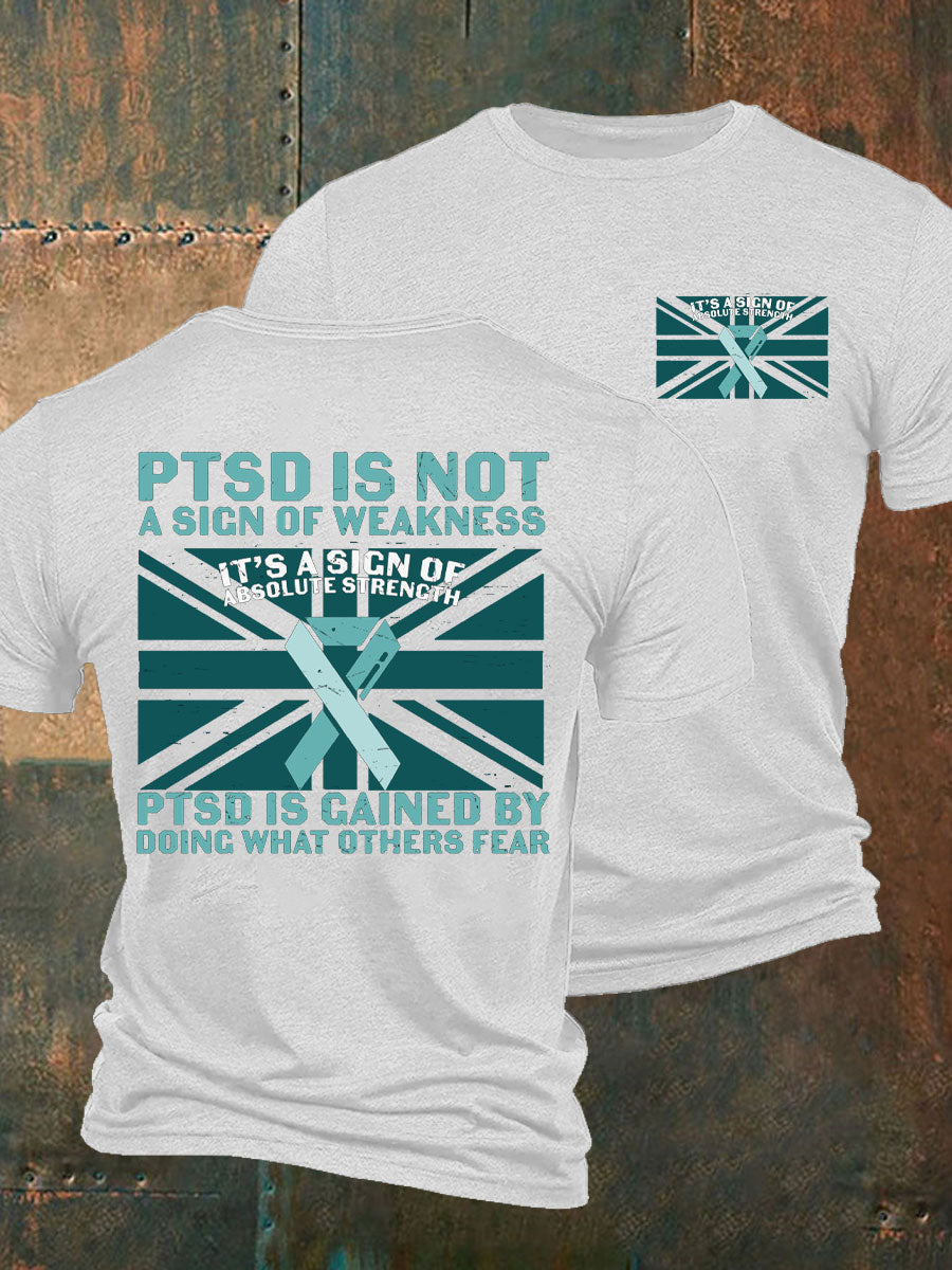 Men's PTSD Awareness Veteran Printed T-shirt