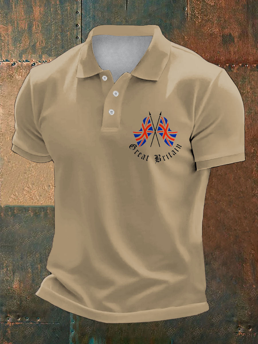 Men's UK Flag Patriotic Printed Casual Tops